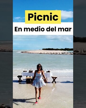 Aldo Guillermo en el picnic en medio del mar en Sisal