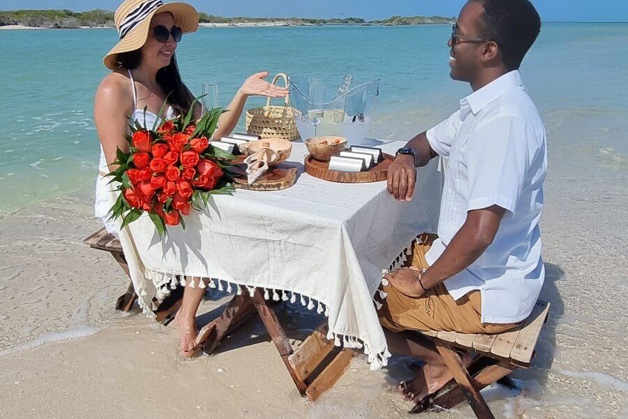 Picnic romántico para parejas en el mar de Sisal